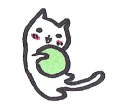 Mascot white cat sticker #7466200