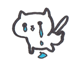 Mascot white cat sticker #7466201