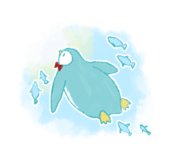 Graffiti-like penguin sticker sticker #7467351