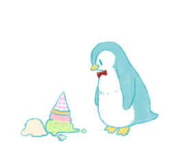 Graffiti-like penguin sticker sticker #7467357