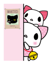 A white cat and black cat and baby cat. sticker #7467761