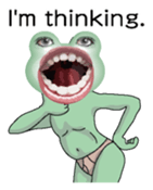 Frog of the big mouth 3 English version sticker #7467900