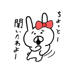 Cute  ribbon rabbit sticker #7469020