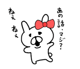 Cute  ribbon rabbit sticker #7469021
