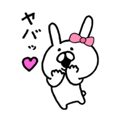 Cute  ribbon rabbit sticker #7469026
