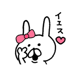 Cute  ribbon rabbit sticker #7469028