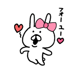 Cute  ribbon rabbit sticker #7469029