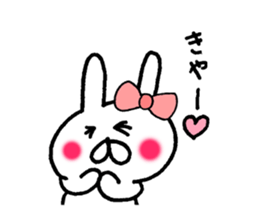 Cute  ribbon rabbit sticker #7469030