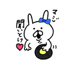 Cute  ribbon rabbit sticker #7469036