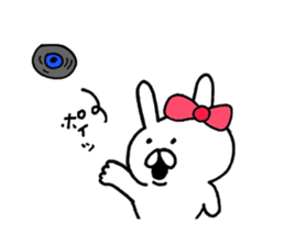 Cute  ribbon rabbit sticker #7469039