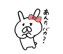Cute  ribbon rabbit sticker #7469041
