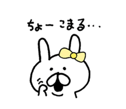 Cute  ribbon rabbit sticker #7469042