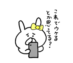 Cute  ribbon rabbit sticker #7469045