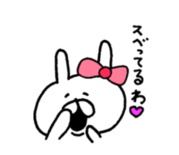 Cute  ribbon rabbit sticker #7469046