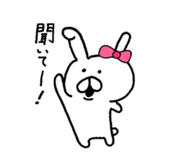 Cute  ribbon rabbit sticker #7469048