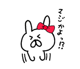 Cute  ribbon rabbit sticker #7469050