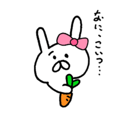 Cute  ribbon rabbit sticker #7469052
