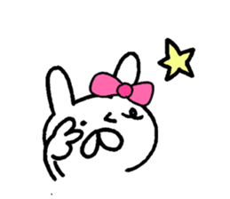 Cute  ribbon rabbit sticker #7469054