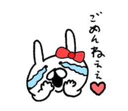 Cute  ribbon rabbit sticker #7469057