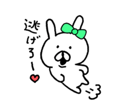 Cute  ribbon rabbit sticker #7469058