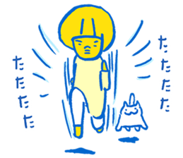 The cat and the girl are friends. sticker #7469472