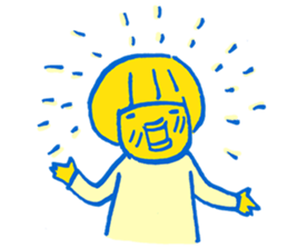 The cat and the girl are friends. sticker #7469497