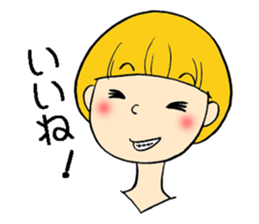Short hair girl(mushroom type) sticker #7472754