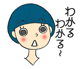 Short hair girl(mushroom type) sticker #7472756