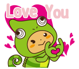 Crazy Cute Chameleon sticker #7475477