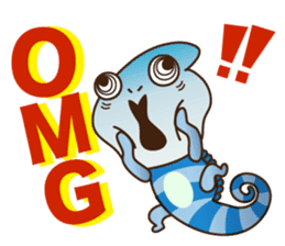 Crazy Cute Chameleon sticker #7475489