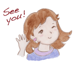 Japanese Kawaii School Girl - English - sticker #7475874