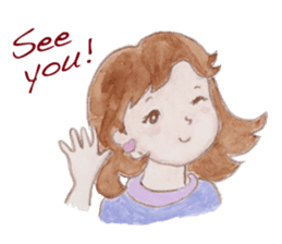 Japanese Kawaii School Girl - English - sticker #7475874