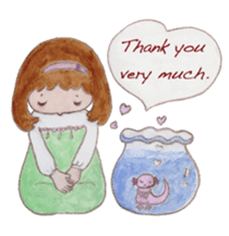 Japanese Kawaii School Girl - English - sticker #7475885