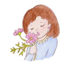 Japanese Kawaii School Girl - English - sticker #7475907