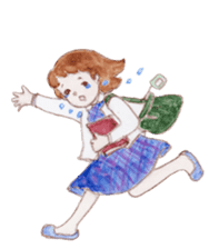 Japanese Kawaii School Girl - English - sticker #7475917