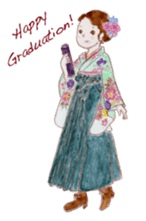 Japanese Kawaii School Girl - English - sticker #7475933