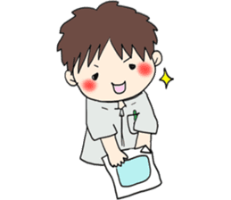 We work at a Hospital. sticker #7476231