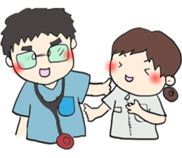 We work at a Hospital. sticker #7476245