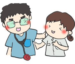 We work at a Hospital. sticker #7476245