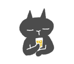 Japanese Black cat "KURONEKO" sticker #7477451