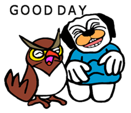 Little Bull dog & Owl Owl Best friends sticker #7478325