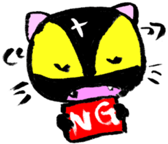 Black cat kun half Nora living[English] sticker #7478472