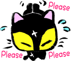 Black cat kun half Nora living[English] sticker #7478475
