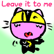 Black cat kun half Nora living[English] sticker #7478476