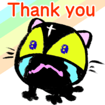 Black cat kun half Nora living[English] sticker #7478477