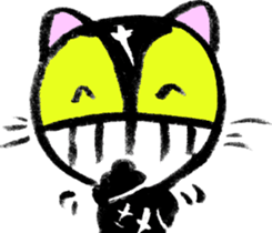 Black cat kun half Nora living[English] sticker #7478479