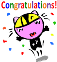 Black cat kun half Nora living[English] sticker #7478482