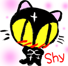 Black cat kun half Nora living[English] sticker #7478484