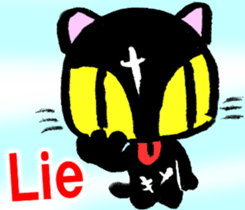 Black cat kun half Nora living[English] sticker #7478487