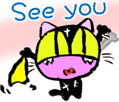 Black cat kun half Nora living[English] sticker #7478496